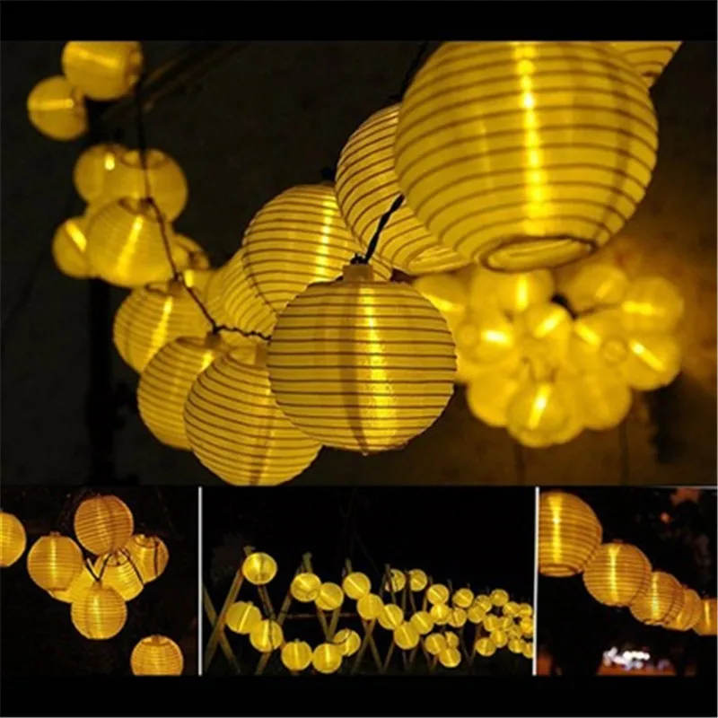 10 LED 20 LED Waterproof Solar Power Lantern Lamp Festive Garden Ball String Fairy Light Multi Color Christmas Outdoor Lighting