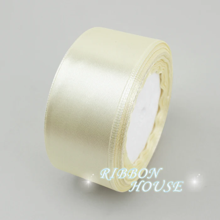 (25 yards/roll) 50mm Cream White Single face satin ribbon webbing decoration gift Christmas ribbons