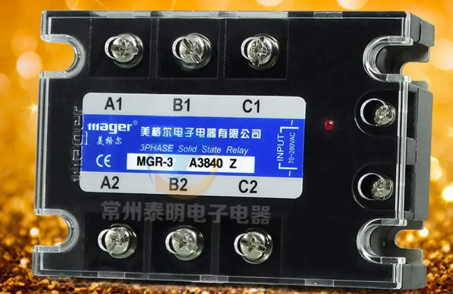 

Three-phase solid state relay 40A 380VAC-AC AC-controlled AC MGR-3 SSR A3840Z mager