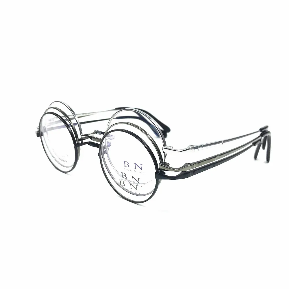 Pure Titanium Vintage 45mm Small Round Eyeglass Frames Full Rim Rx able Glasses