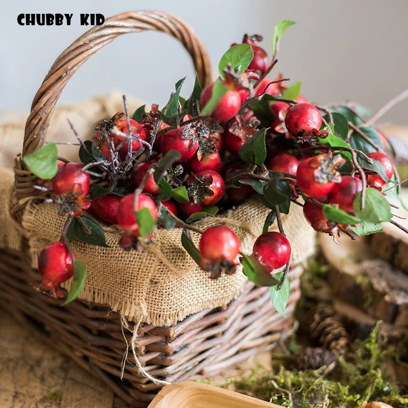 1 bouquet !  Retail High simulation artificial fruit bouquet fake plants small Christmas fruits wedding decoration