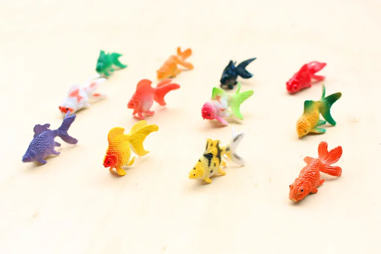 Hard plastic simulation goldfish model marine animal biological early education with ornamental toys to prepare props set