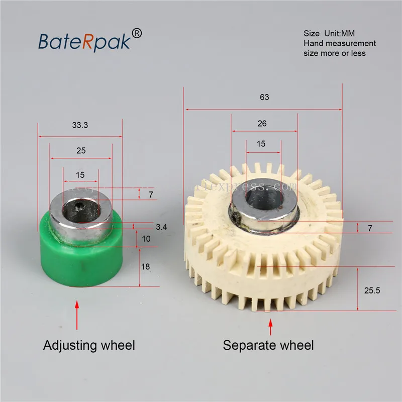 BateRpak rotella di Regolazione/separato ruota ZE-8B4/9B4 di carta pieghevole macchina di pezzi di ricambio, 8B2/9B2 attrito rullo di gomma, 1 pz prezzo