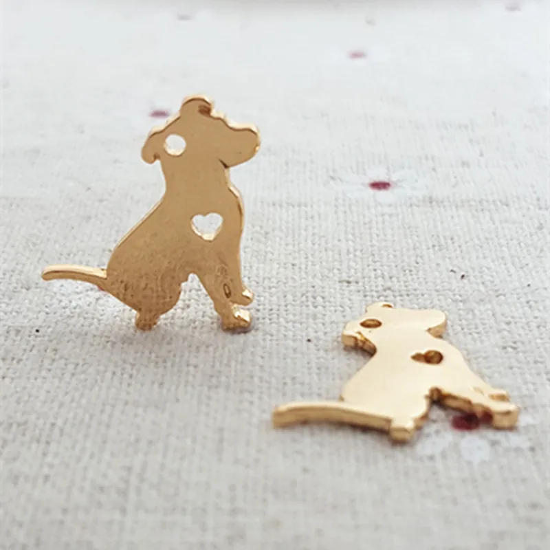 High Quality 10 Pieces/Lot 16*21MM Gold and Silver Color The bull mastif dog Charms Animal charms For Jewelry Making