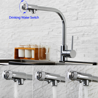 SKOWLL 3 Way Filter Faucet Kitchen Deck Mount Single Hole Sink Mixer Taps With 360 Swivel Spout , Polished Chrome HG-6572
