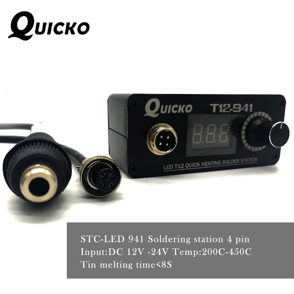 QUICKO MINI T12-941 LED soldering station electronic welding iron New DC Version Portable T12  Digital  Iron no power adpater