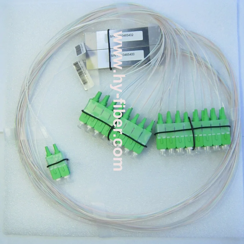 Fiber Optical PLC Splitter, 1x16,with SC/APC Green Connector, Cable 0.9mm, Length 1m