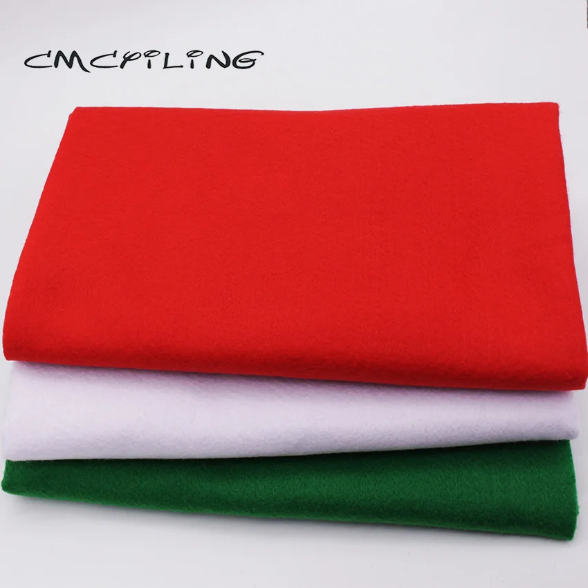 Red White Green Soft Felt Fabric For Needlework DIY Sewing Dolls Crafts/ Christmas Series Non-woven/Polyester Cloth 45CM*110CM