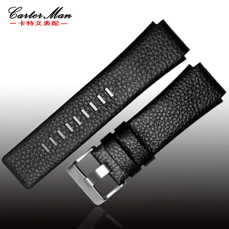 New High quality cowhider watch strap 28*20mm 28*22mm watchband for DZ1123 DZ1131 black men watch bracelet