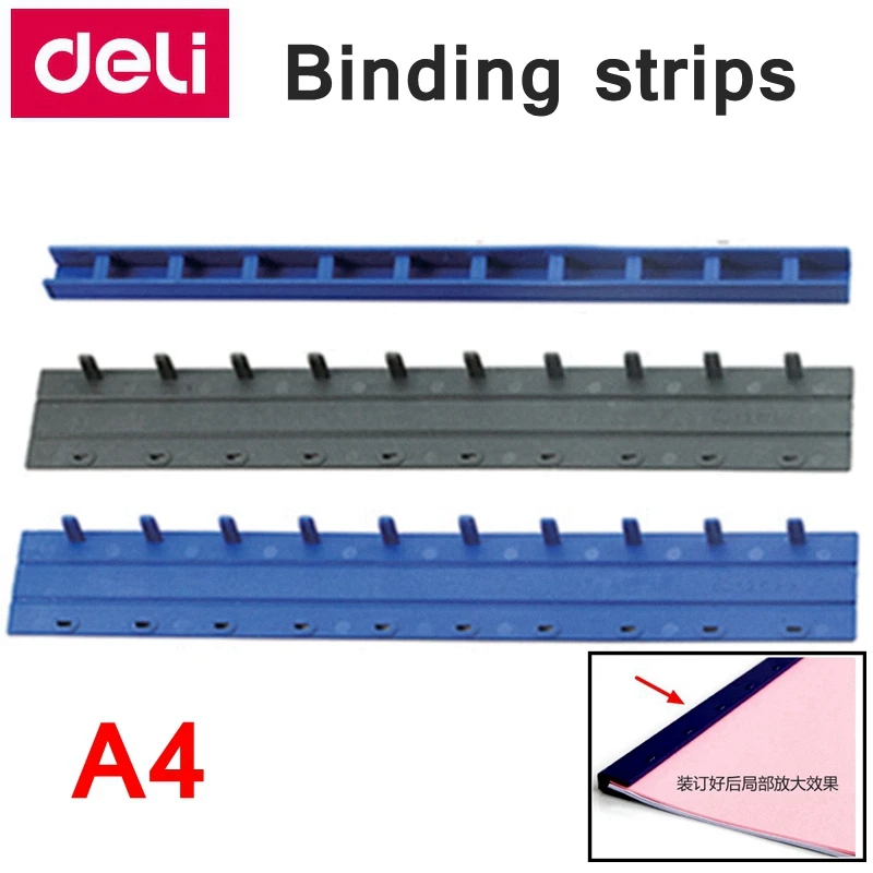 10PCS/LOT Black Blue Plastic Binding Strips  3-35mm(20-325sheets) 10 Holes A4 Comb Binding Machine Suppliers plastic binders