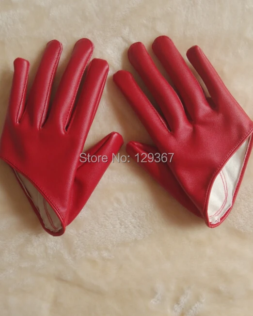 Men Women's Short Design PU Leather Half Palm Motorcycle Gloves Male Female Performance Dancing Gloves R982