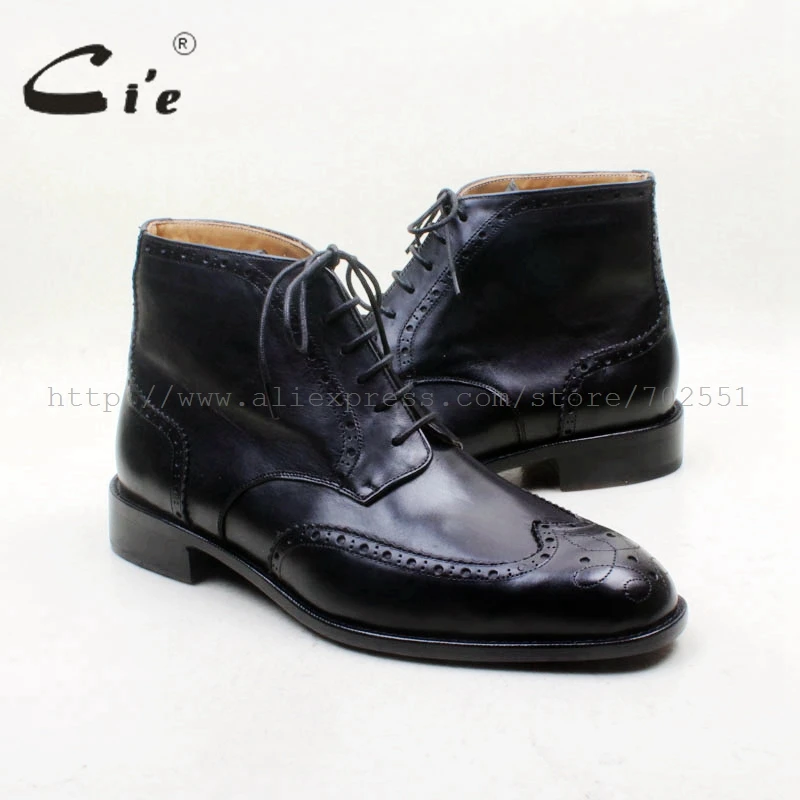 cie Round Toe Full Brogues Handmade Lace-up 100% Genuine Calf Leather Breathable Bottom Outsole Men's Boot Bespoke Custom A150