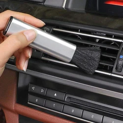 Accesorios de estilismo para coche, cepillo de limpieza de salida de aire acondicionado para coche, panel de instrumentos, hueco de pelo suave, herramienta de barrido de polvo, Clip