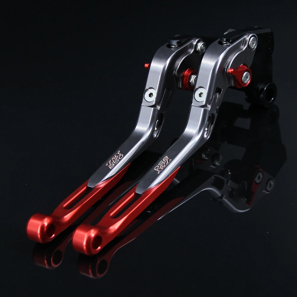 Laser Logo (TRX 850) CNC Red+Titanium Motorcycle  Adjustable Brake Clutch Lever For Yamaha TRX850 1996-1999 1997 1998