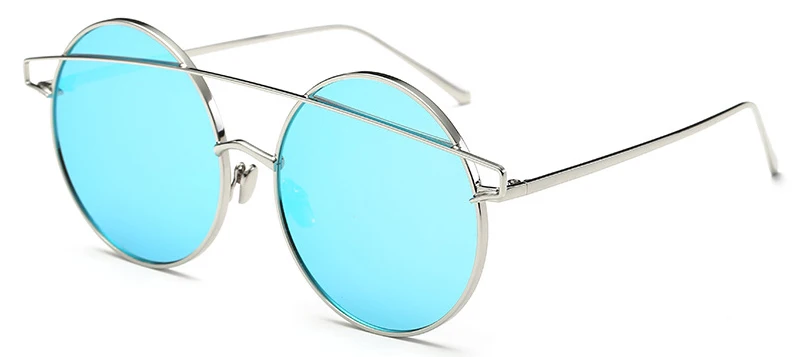 Hot Vintage Round Big Oversized Lens Mirror Brand Designer Pink Sunglasses Lady Men Cool Shades Women Two Beam Sun Glasses 336