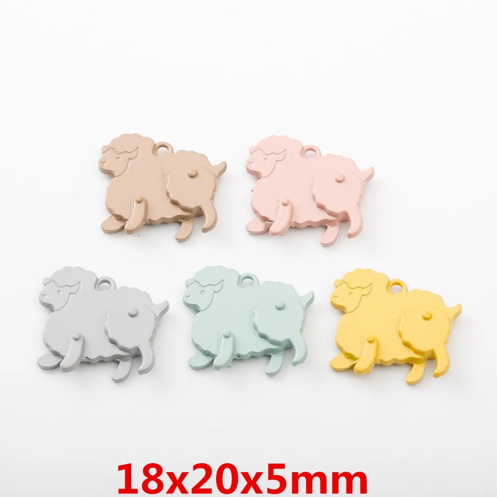 

15pcs Vintage Metal sheep enamel charms for Jewelry Making 4819