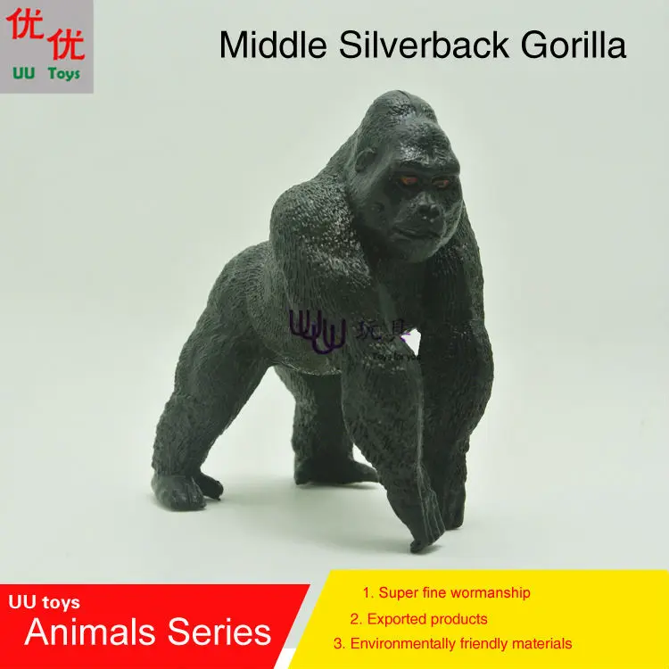 Hot toys:Middle Silverback Gorilla  Simulation model  Animals   kids  toys children educational props