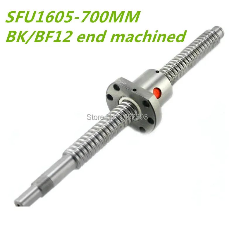 

BallScrew 1605 SFU1605 L=700mm Rolled Ball screw with single Ballnut for CNC parts BK/BF12 standard end machined