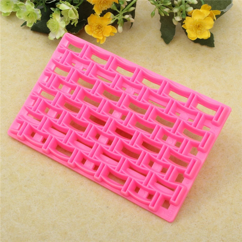 Aomily Grid Shaped Cake Chocolate Fondant Mold Plastic Printing Biscuits Cookies Cutter Embosser Gum Paste Cake Decoration Tools