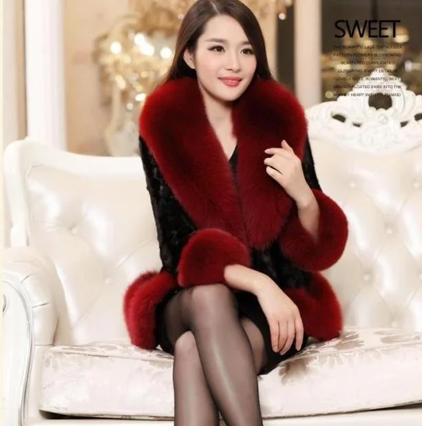 Faux mink fur women's design short outerwear Autumn and Winter New arrival Slim female women's clothing