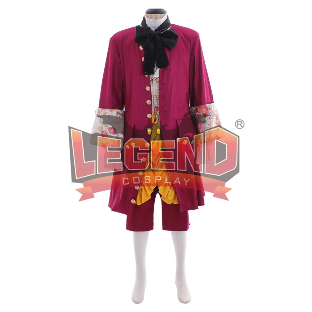 Colonial 18th Century Rococo Mens Frockcoat Evening dress 1700s outfit includes breeches, waistcoat/vest and shirt