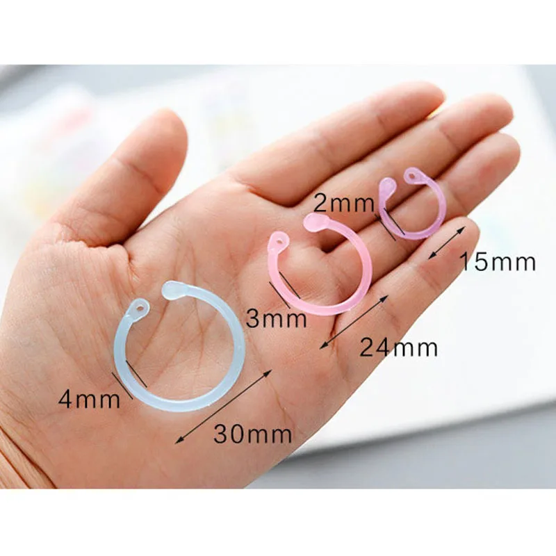 Multifunktions Bunte Transparente PE Material Binder Clip DIY Tasche Bindemittel Lose-blatt Datei Ordner Tagebuch Clips Bindung Ringe