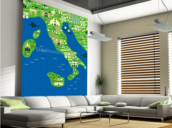 

Custom children's wallpaper,Cartoon map of italy,3D cartoon wallpaper for living room bedroom background waterproof PVC