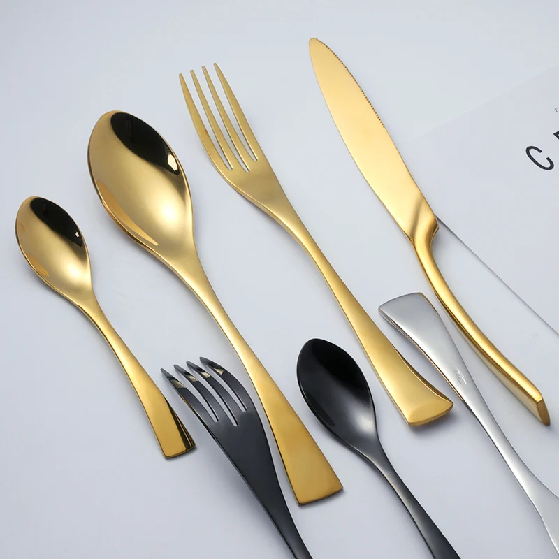 8-24PCS Buyer Star Stylish Tableware Set Flatware Cutlery Stainless Steel Utensils Kitchen Dinnerware Include Knife Fork Spoon