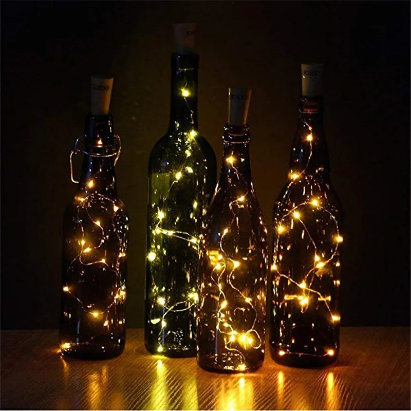 Cork Lights for Wine Bottle, Wine Bottle Lights 6 Pack 6.5ft 20 LED Wine Cork String Lights for Glass Mason Jar Fair Christmas