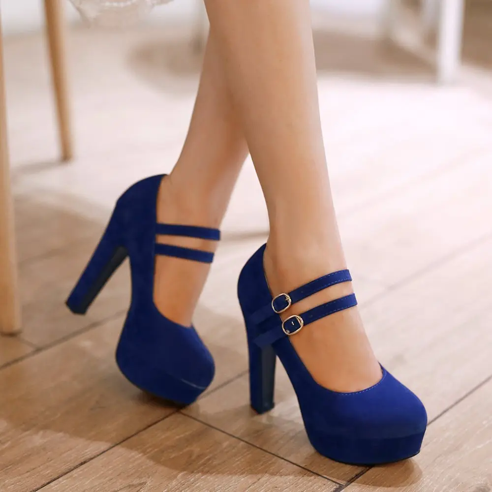 Spring autumn Large size 35-42 women shoes woman high heels elegant buckle strap office lady party wedding pumps