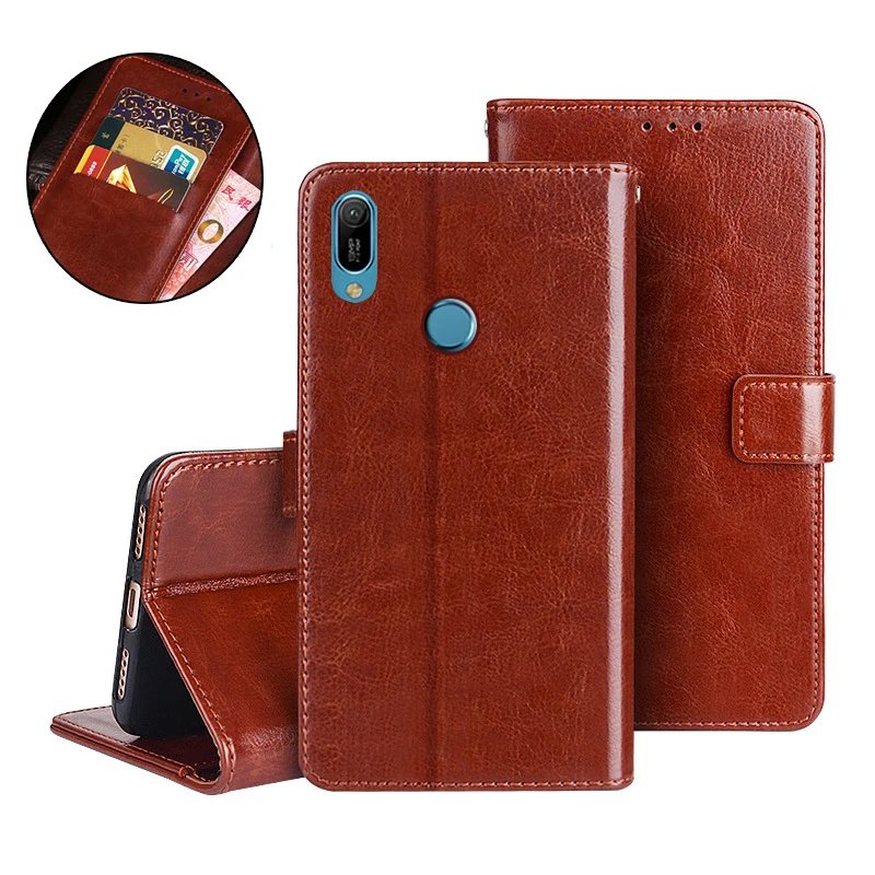 Huawei Y6 2019 Case Flip Wallet PU Leather Phone Case On For Huawei Y6 2019 MRD-LX1 MRD-LX1F Y6Prime Prime Y 6 2019 Case Cover