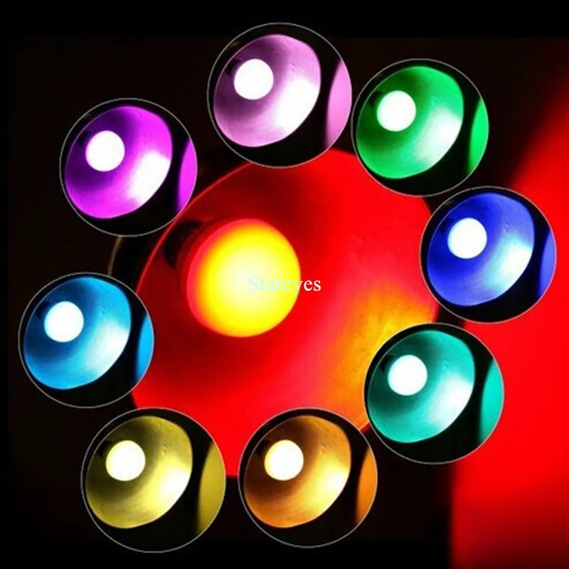 Free shipping 6 pcs RGB led lamp Colorful 9W E27 RGB LED Bulb globe Light lighting with Wireless 24 key Remote Control