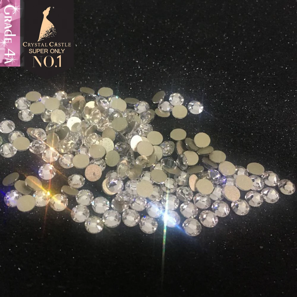 Crystal Castle Sparkle Non Hotfix 3D Nail Stones Clear White Strass Crafts Blingbling Glass Strass 4 anhf301