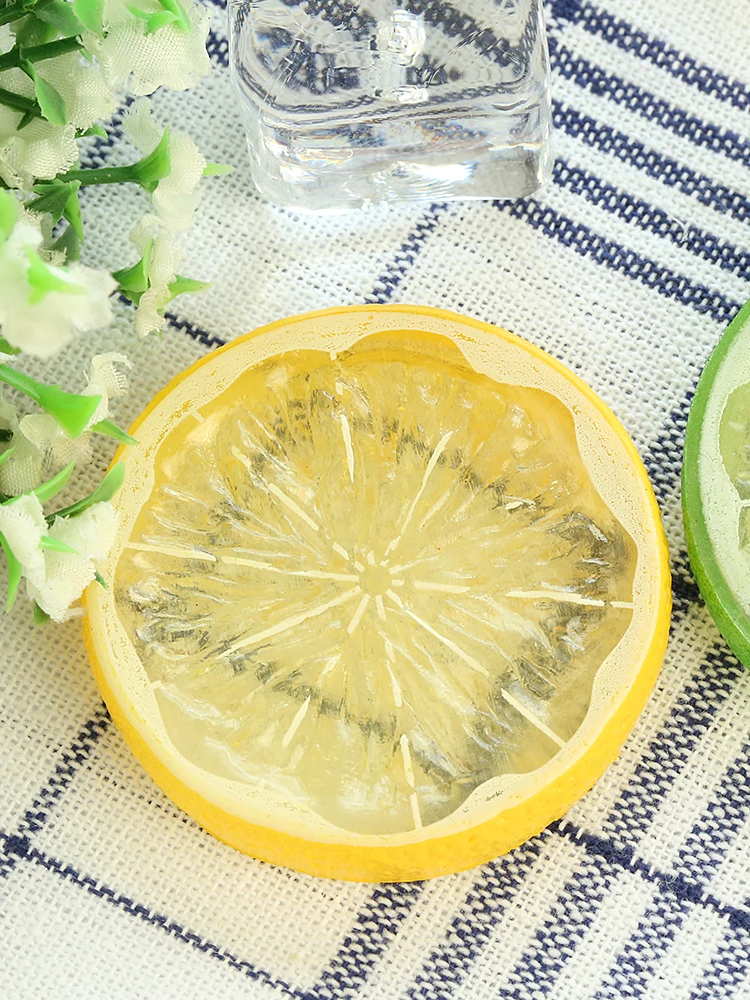 2ชิ้น/เซ็ตการถ่ายภาพฉากหลัง Props จำลองมะนาวและประดิษฐ์ก้อนน้ำแข็งสำหรับภาพพื้นหลังการถ่ายภาพเครื่องประดับรายการ