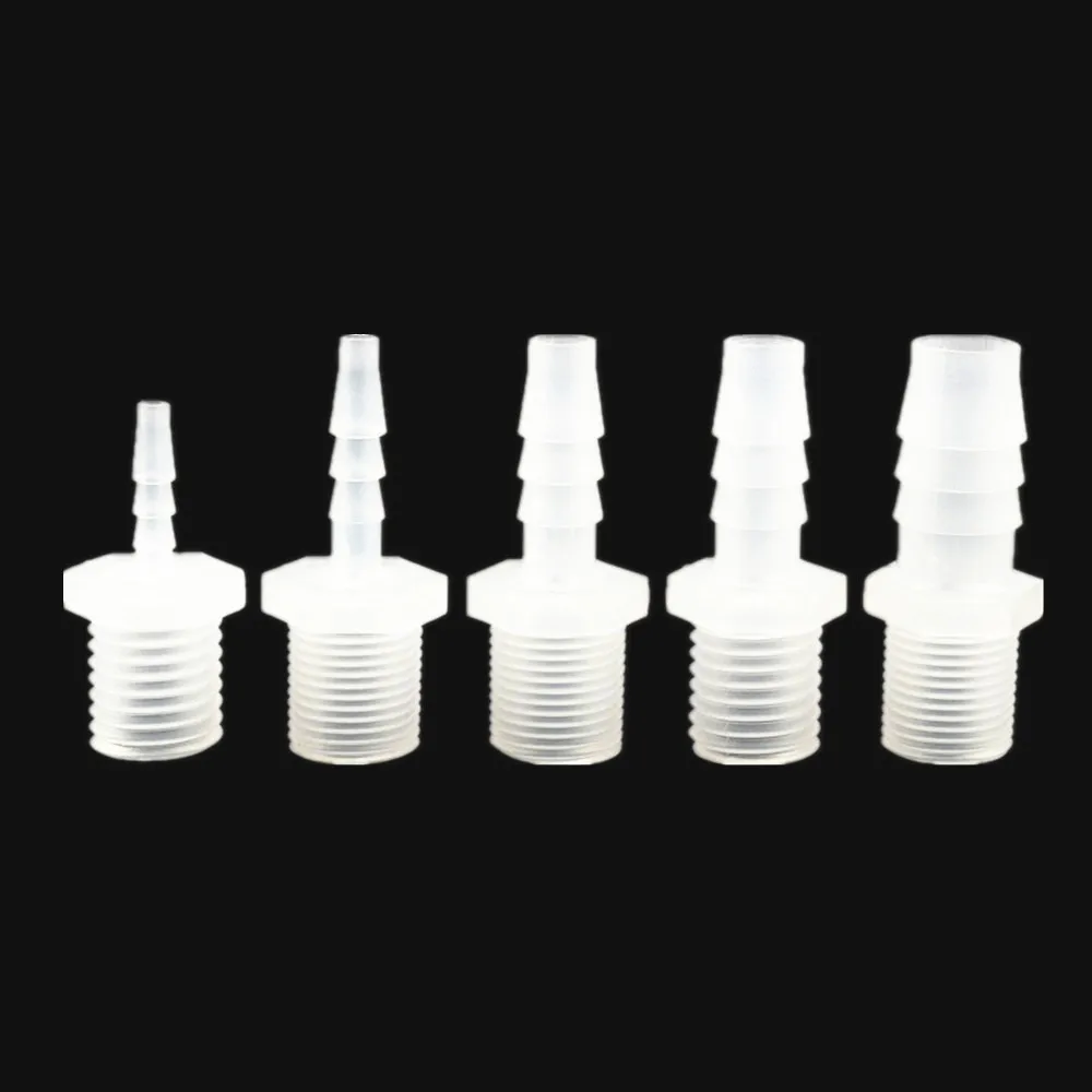 M6-M12 External Thread Pagoda Direct Connector Hose Transparent Plastic Quickly Straight Connect Aquarium Garden Irrigation