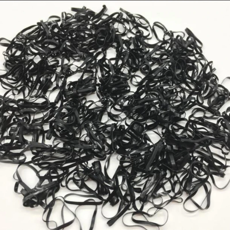 2000 Pieces/Pack Black Color 25mm Rubber Bands Stationery School Office Holders DIY Kid Hair Decorationes