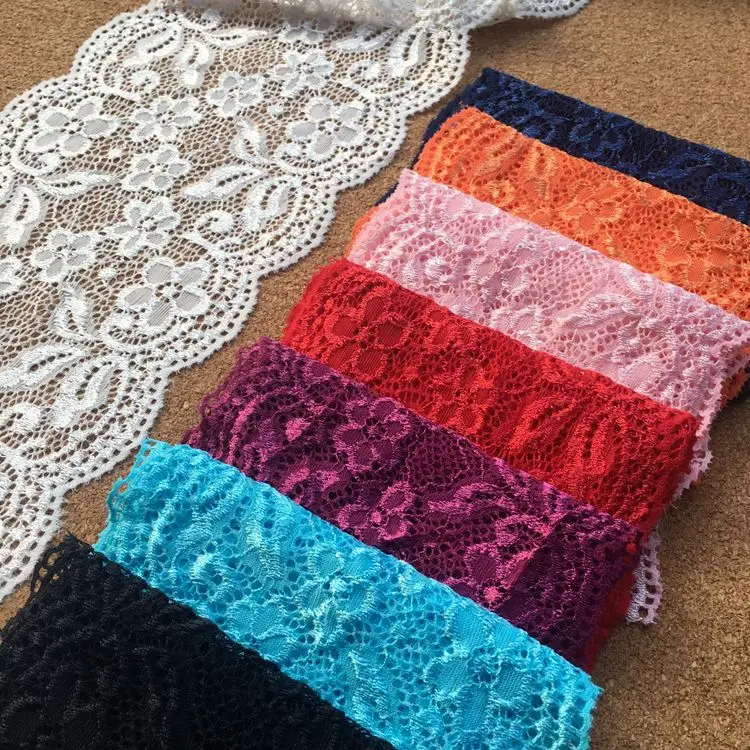 Wide 14CM high quality stretch lace Openwork lace fabric wedding underwear bottoming decorative clothing accessories 5yard