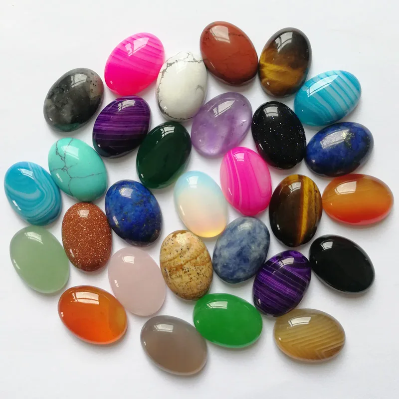 

Wholese fashion 13x18mm Nature Stone CAB CABOCHON charms Assorted stone Beads for jewelry making 50pcs/Lot