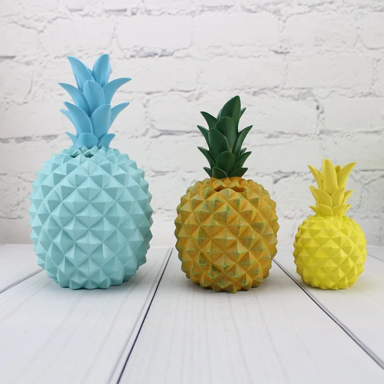 1PC Pineapple Piggy Bank Money Box Coin Bank Resin Saving Box Penny Bank Storage Jar Decoration Safe Box Save Cans MO 001