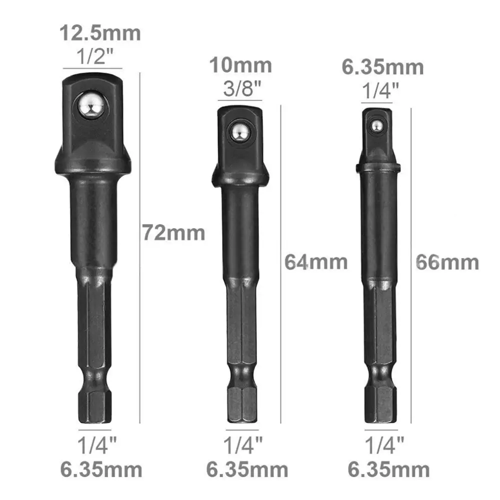 3PC Steel Ball Post +4PC Reducer Sleeve 1/2 3/8 1/4 Post Conversion To Square Head Ball Post Sleeve Adapter