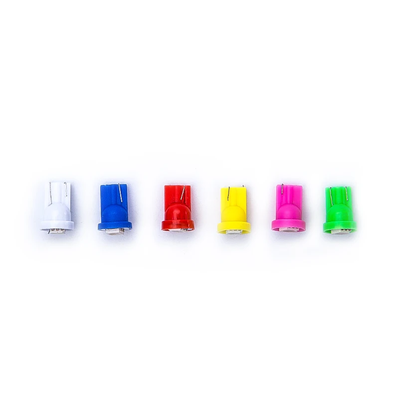 100pcs Colorful T10 5050 1SMD 5050 1 LED 194 168 W5W Car Side Wedge Tail reading Light Lamp car indicate auto bulb for pinball