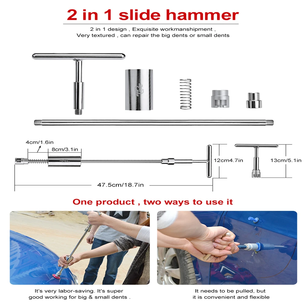 All Metal PDR Car Dent Puller Dent Remover strumento di riparazione ammaccature estrattore raddrizzatore kit di rimozione ammaccature senza vernice