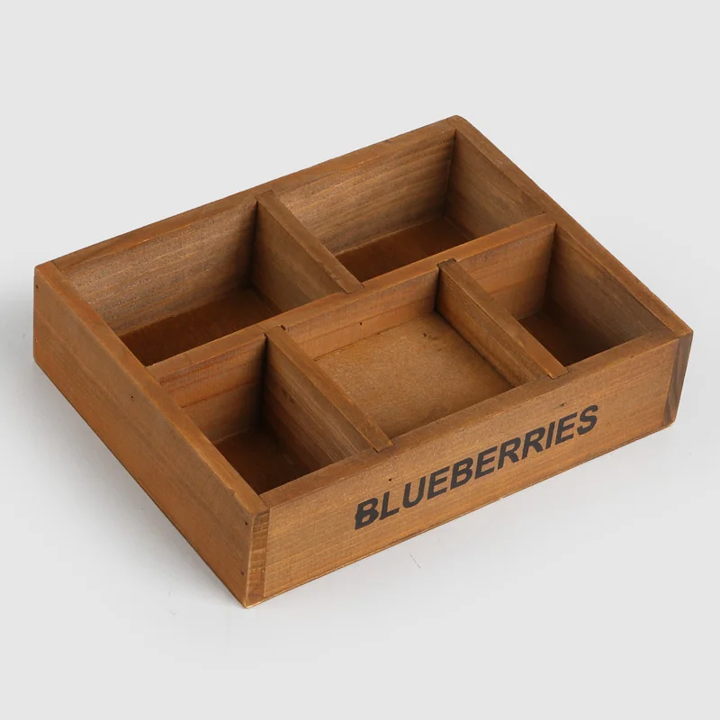 

Vintage Wooden Desktop Storage Boxes Japanese Style Eco-friendly Wooden Box 4/5 Lattice Debris Storage Boxes