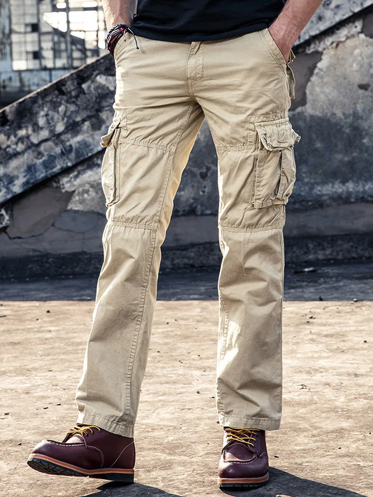 Men's Cargo Pants Mens Casual Multi Pockets Military Large size 40 Tactical Pants Men Outwear Army Straight slacks Long Trousers