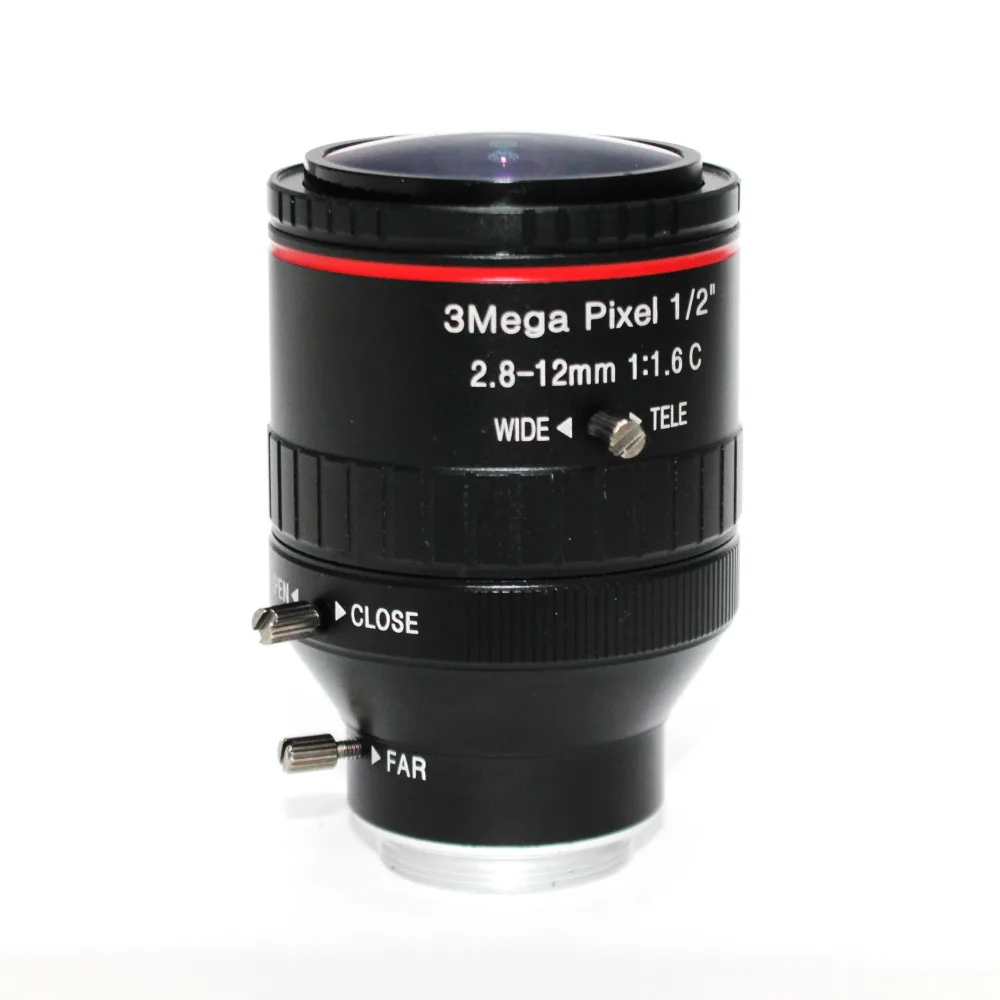 3Mega Pixel F1.6 HD 2.8-12mm Lens C Mount Manual Varifocal Focal IR 1/2