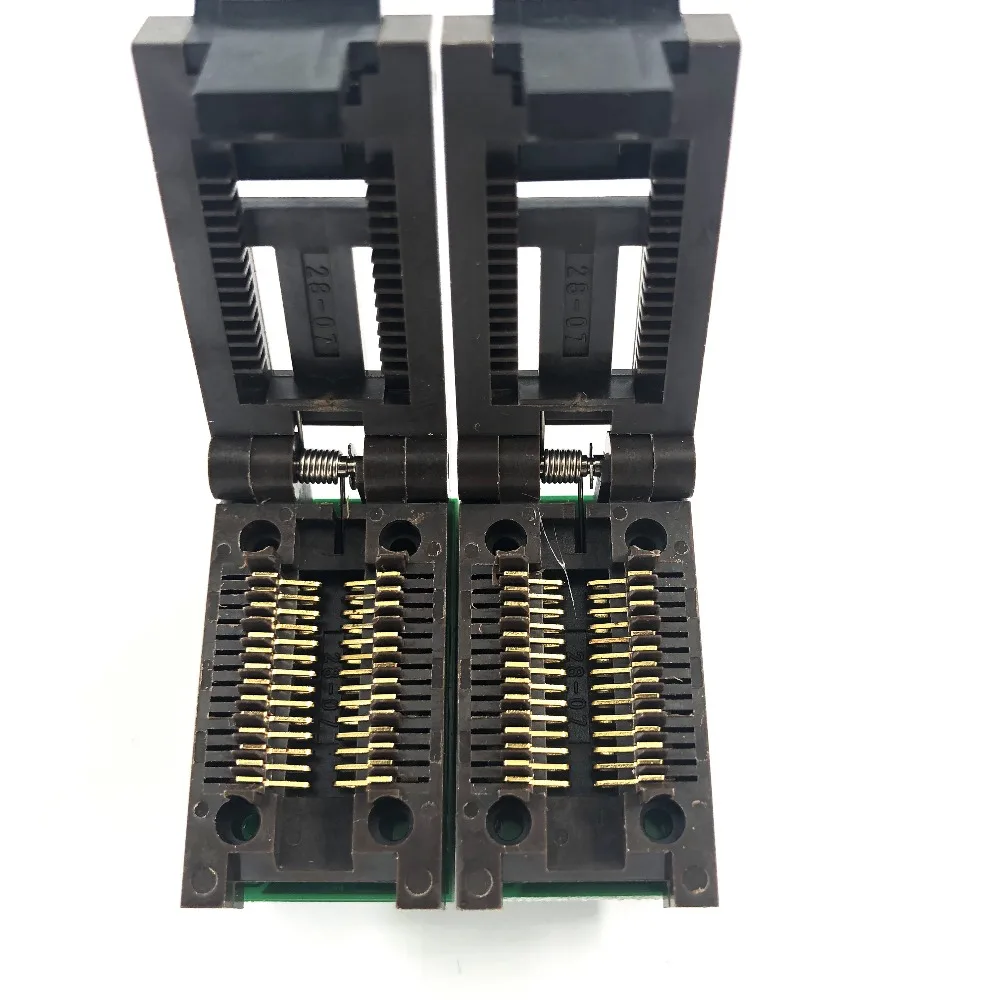 SOP28/SOIC28 to DIP28 Pitch1.27 Body Width 7.5mm Test/Programming Socket 300mil ZIF Adapter 28pin 30V 50mΩ wire connector test
