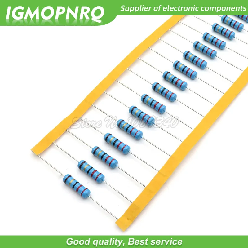 20pcs 2W Metal film resistor 5 color ring 1% 1R - 1M 1R 22R 47R 100R 220R 470R 1K 10K 22K 100K 220K 10 22 47 100 220 470 ohm — 2
