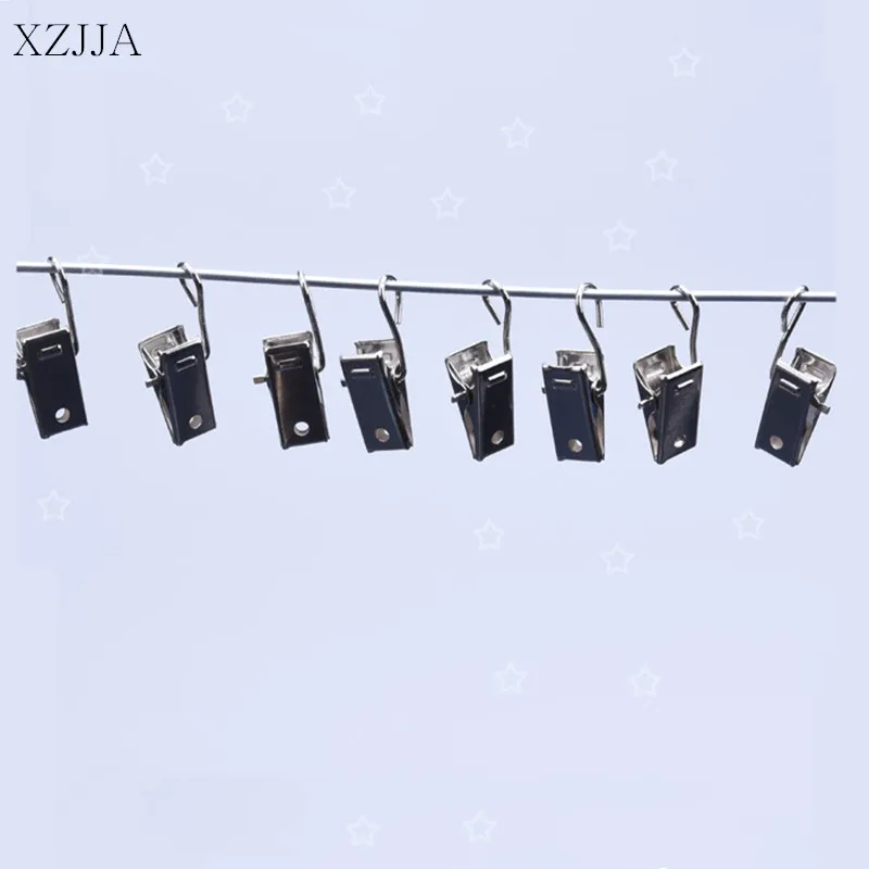 XZJJA 10Pcs Stainless Steel Window Shower Curtain Hook Clips Sturdy And Durable Drapery Clips Curtain  Accessories Rings Clamps