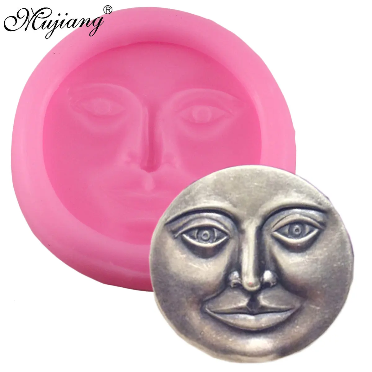 Mujiang Moon Face Silicone Mould DIY Soap Candy Chocolate Clay Mold Kitchen Baking Sugarcraft Fondant Cake Decoration Tools