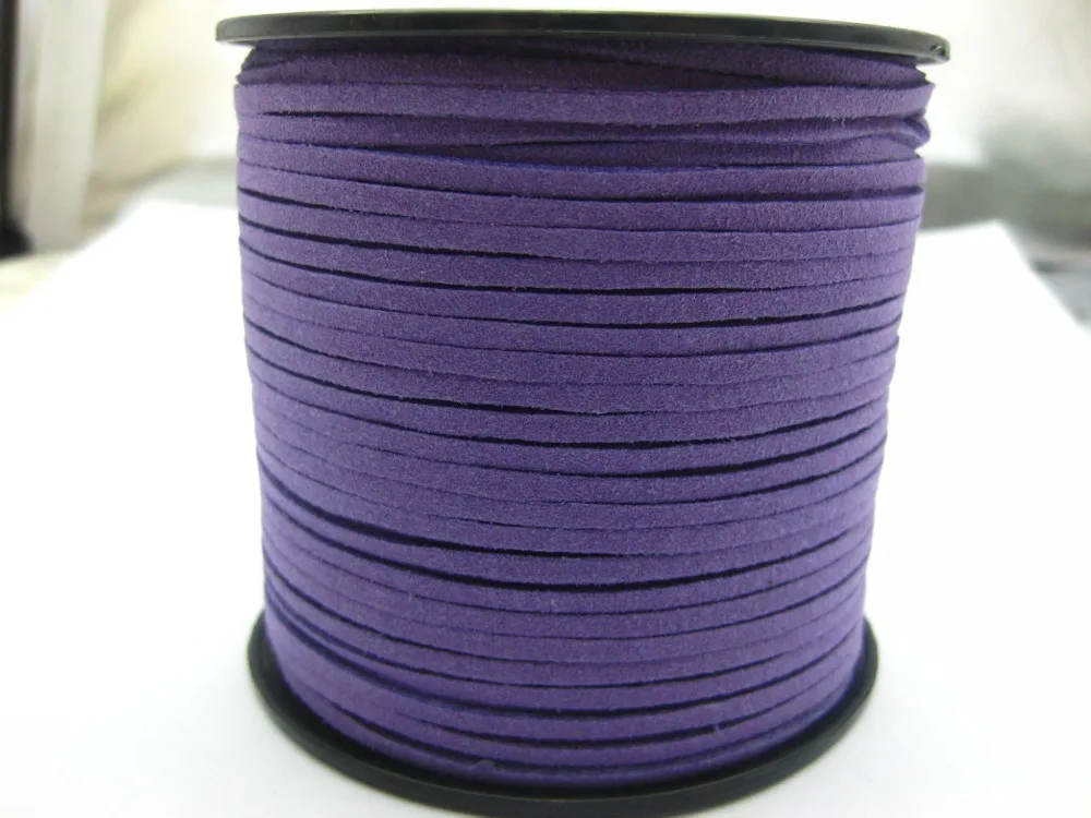 

100 Yards Purple Faux Suede Flat Leather Cord Lace String 3mmmm